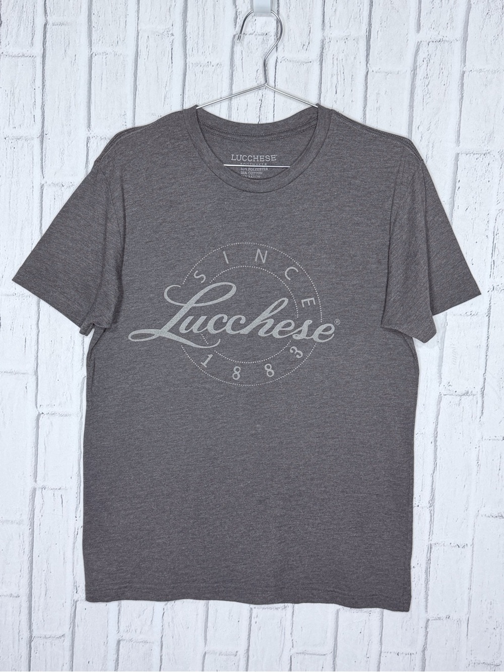 🤠 Lucchese Since 1883 Logo Graphic T-Shirt Gray Western Cowboy Tee
